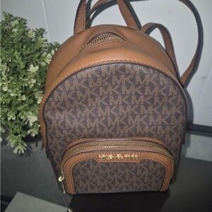 Michael Kors Brown/Tan Signature Mini Backpack